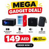 4-in-1 Ultimate Gadget Combo – Mini Fridge, Projector, Speaker & Power Bank